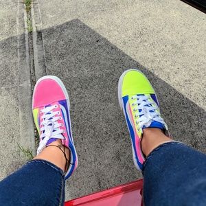 Custom color block vans